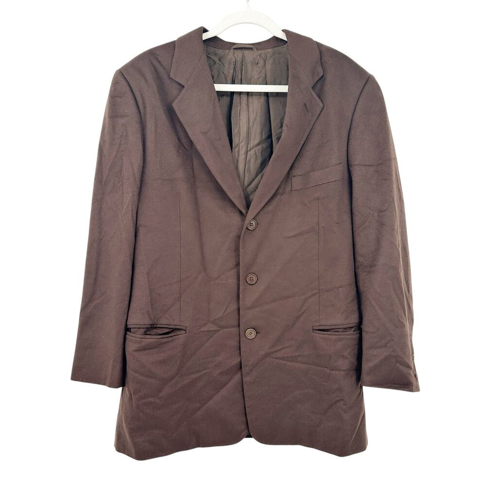 Giorgio Armani Mens Office Academia 100% Cashmere Blazer Coat‎ Size 50R Brown